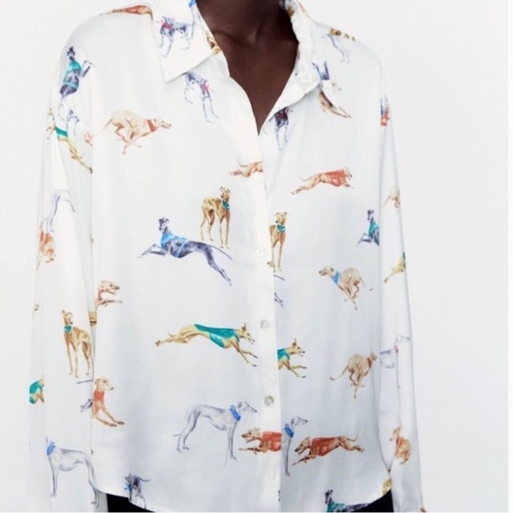 Zara greyhound print blouse Clearance